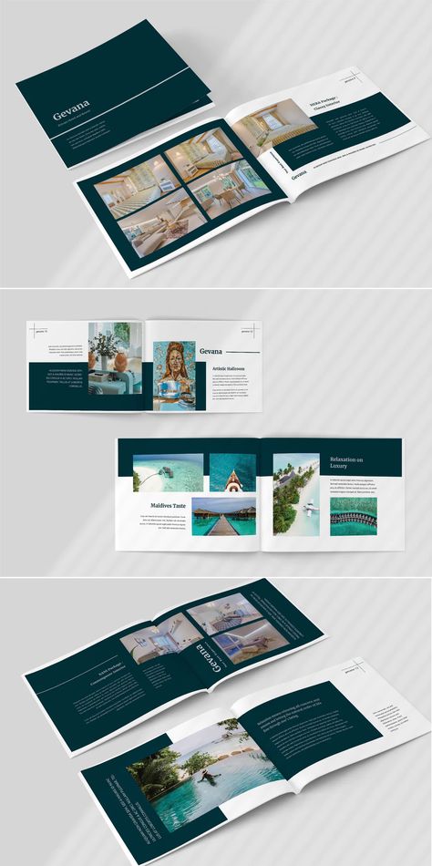 Hotel & Resort Catalogue Template INDD - 20 Pages Bahia, Hotel Catalog Design, Hotel Brochure Design Layout, Airbnb Brochure, Luxury Catalogue, Hotel Brochure Design, Investment Brochure, Hotel Magazine, Hotel Editorial