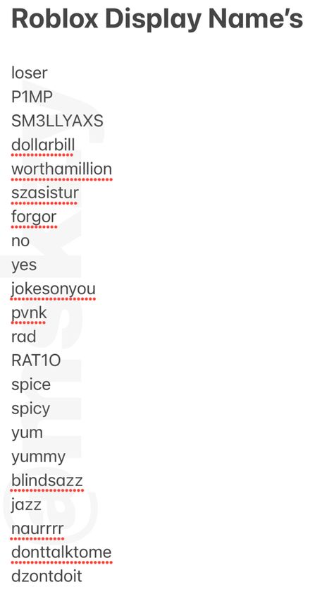 Roblox Display Name Ideas Aesthetic, Aesthetic Pfp Names, Goofy Usernames Ideas, Best Roblox Display Names, Funny Roblox Display Name Ideas, Goofy Roblox Display Names, Roblox Cute Display Names, Emo Roblox Names, Display Name Ideas Aesthetic