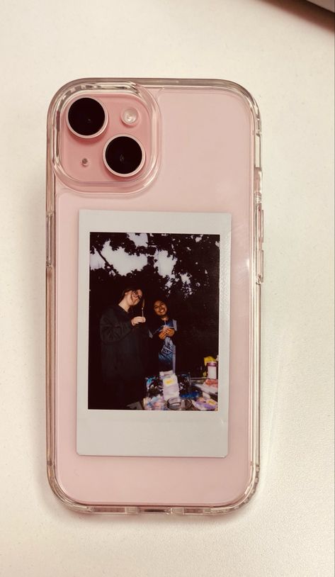 Iphone13 Phone Case, Polaroid Behind Phone Case, Pretty Phone Cases Iphone 13, Iphone 13 Pink Clear Case, Pink Iphone With Clear Case, What To Put On The Back Of Your Phone Case, Phone Cases For Pink Iphone 13, Clear Phone Case With Polaroid, Pink Iphone Phone Case