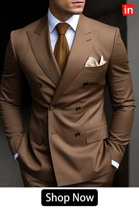 Formal Dresses For Men Wedding Style, Suit Jackets Men, Men’s Fall Fashion Classy, Brown Prom Suit, Suits For Men, Different Types Of Suits, Suit Styles For Men, Men Suits Style, Suits Men Wedding