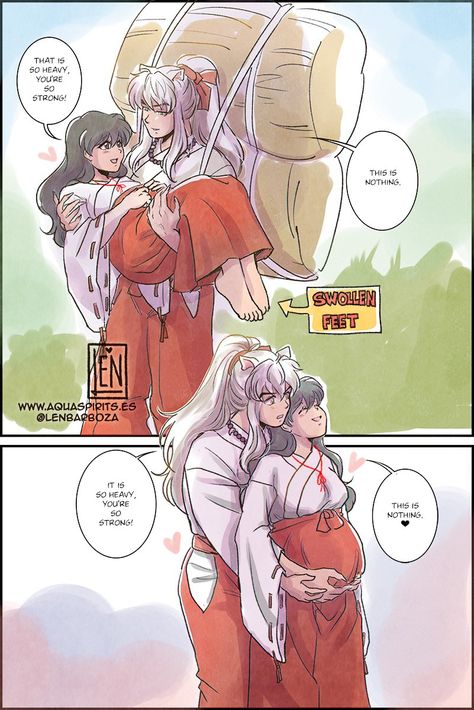 Love Is Strong, Inuyasha And Kagome, Anime Pregnant, Inuyasha Love, Inuyasha Fan Art, Kagome And Inuyasha, Emo Pfp, Creative Profile Picture, Strong Love