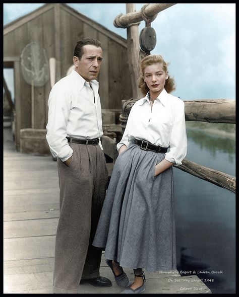 Key Largo Movie, Katherine Hepburn Style, Bogie And Bacall, Bogart And Bacall, Katherine Hepburn, Old Hollywood Style, Hepburn Style, Classic Movie Stars, Lauren Bacall