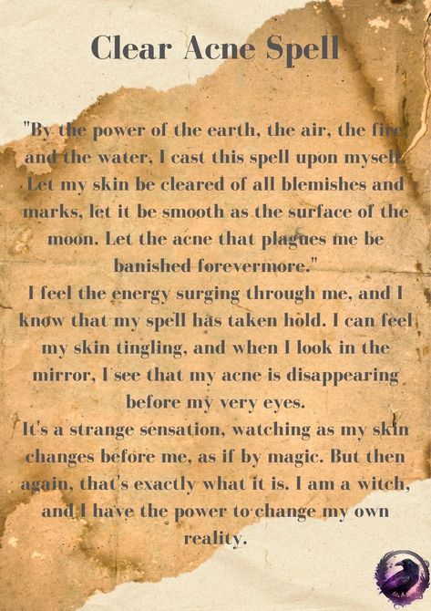 Spell For Beautiful Skin, Powerful Affirmations For Clear Skin, Acne Affirmations, Spell For Clear Skin, Acne Spell, Clear Skin Spell, Manifestation Tiktok, Manifest Clear Skin, Witchy Corner