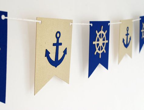 Nautical Classroom Theme, Anchor Birthday, Nautical Classroom, Diy Nautical Decor, Boat Theme, Nautical Party Decorations, Deco Marine, Maritime Decor, Nautical Themed Party