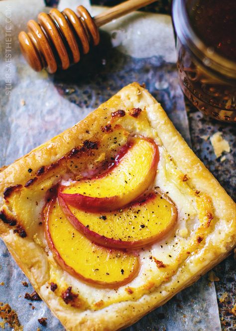 Peach & Goat Cheese Tart with Honey