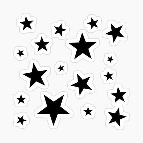 Black Star Pack Sticker for Sale by cassiesan Stars Stickers Aesthetic Printable, Stickers On Black Laptop, Moon And Stars Printables, Things To Print Black And White, Stargirl Stickers Printable, Stars Aesthetic Stickers, Stickers To Print Black And White, Black Printable Stickers, Black And White Stickers Printable