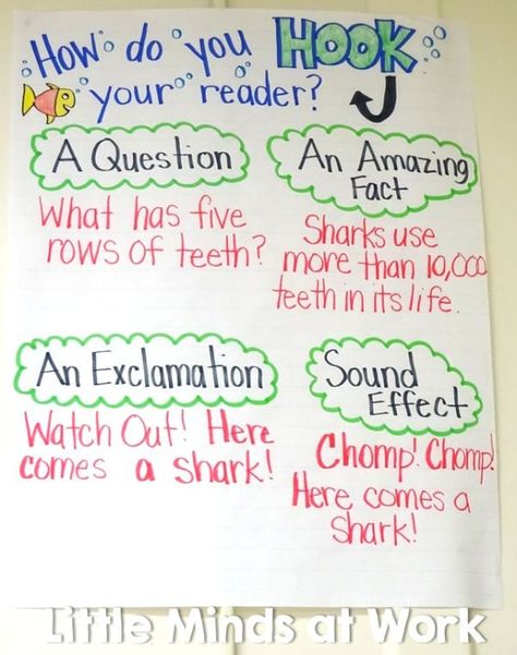 All the Best Writing Anchor Charts for Kids - WeAreTeachers College English, Writing Hooks, Writing Examples, Project Topics, English Essay, Application Essay, Bored Teachers, 5th Grade Writing, Third Grade Writing