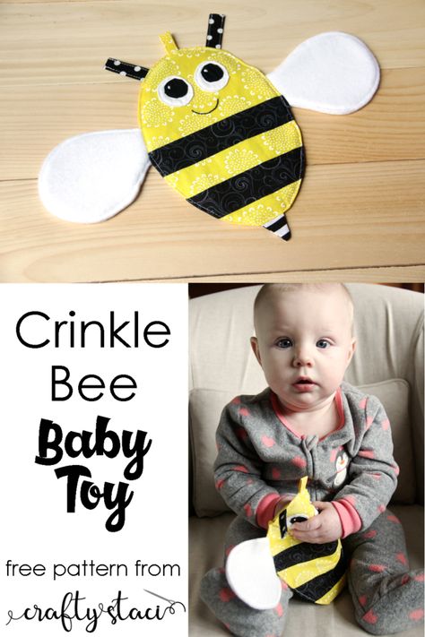 Tela, Couture, Patchwork, Crinkle Baby Toy, Taggie Toys, Crafty Staci, Bee Stuff, Baby Toys Diy, Diy Baby Gifts