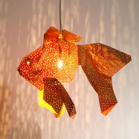 DIY Fish Lamp Kids Room Nightlight Nursery lamp Modern | Etsy Paper Light Shades, Fish Lanterns, Modern Hanging Lamp, Fish Lamp, Animal Lamp, Paper Lanterns Diy, Nursery Lamp, Paper Lampshade, Paper Light