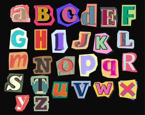 Collage Letters Png, Ransom Letters, Collage Letters, Chalk Fonts, Making Wall Art, Alphabet Design Projects, Style Letters, Letters Png, Dada Art