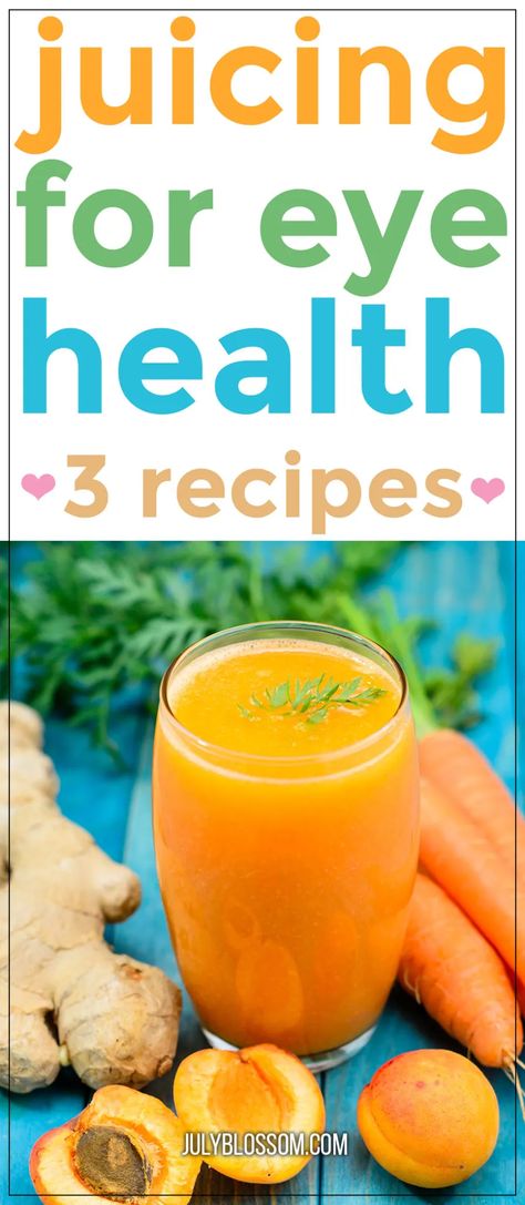 Juicing For Eye Health, Juice For Eyesight, Health Juice Recipes, Eye Health Remedies, Carrot Juice Recipe, Health Juice, Healthy Juice Recipes, Strawberry Lemon, Healthy Eyes