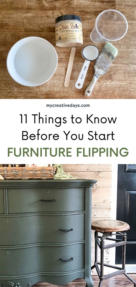 11 Things To Know Before You Start Flipping Furniture - My Creative Days Furniture Flipping Business, Real Wood Furniture, Refinishing Furniture Diy, Scrub Corpo, Furniture Flipping, Budget Home Decorating, Diy Furniture Renovation, Furniture Rehab, Upcycled Home Decor