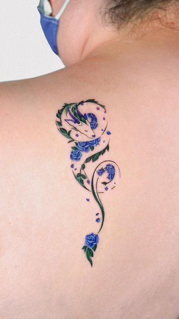 Dragon Vine Tattoo, Watercolor Dragon Tattoo, Cute Dragon Tattoo, Monarch Butterfly Tattoo, Minimal Tattoo Designs, Minimal Tattoo Ideas, Rose Dragon, Small Shoulder Tattoos, Chinese Dragon Tattoos