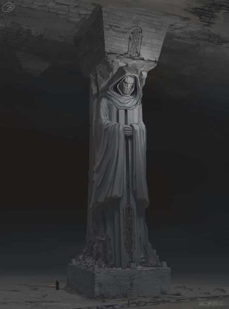 Statue Concept Art, Sith Aesthetic, Fantasy Statue, Sci Fi Landscape, Fantasy Wizard, The Rise Of Skywalker, Rise Of Skywalker, Ancient Statues, Star Wars Concept Art