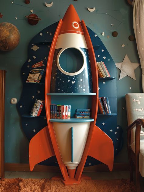 Discover 20 incredible space-themed bedroom ideas for boys that are sure to impress. From DIY decor projects to amazing wallpaper and night lights, these designs are ideal for creating a dream space. Perfect for little boys and teen boys, these space-themed boys' bedroom ideas will turn their room into an intergalactic paradise they'll love. Vintage Space Themed Bedroom, Outer Space Room Ideas, Boys Astronaut Bedroom, Science Bedroom Ideas, Space Theme Kids Room, Boys Space Bedroom Ideas, Space Theme Boys Room, Boys Space Theme Bedroom, Boys Room Shelves