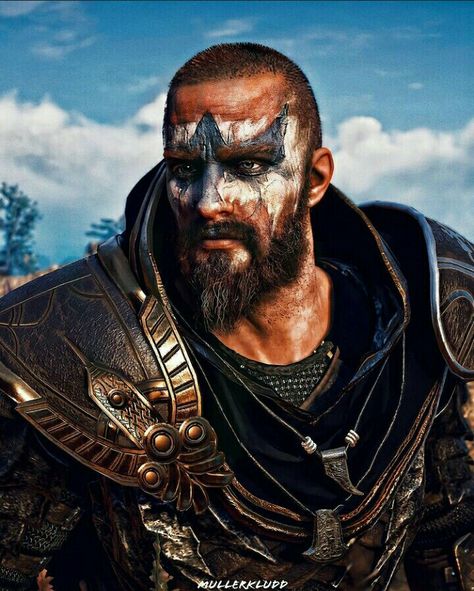 Viking Face Paint Men Warriors, Witcher Costume, Viking Face Paint, Viking Makeup, Skull Face Paint, Fallout Rpg, Viking Character, Post Apocalyptic Costume, All Assassin's Creed