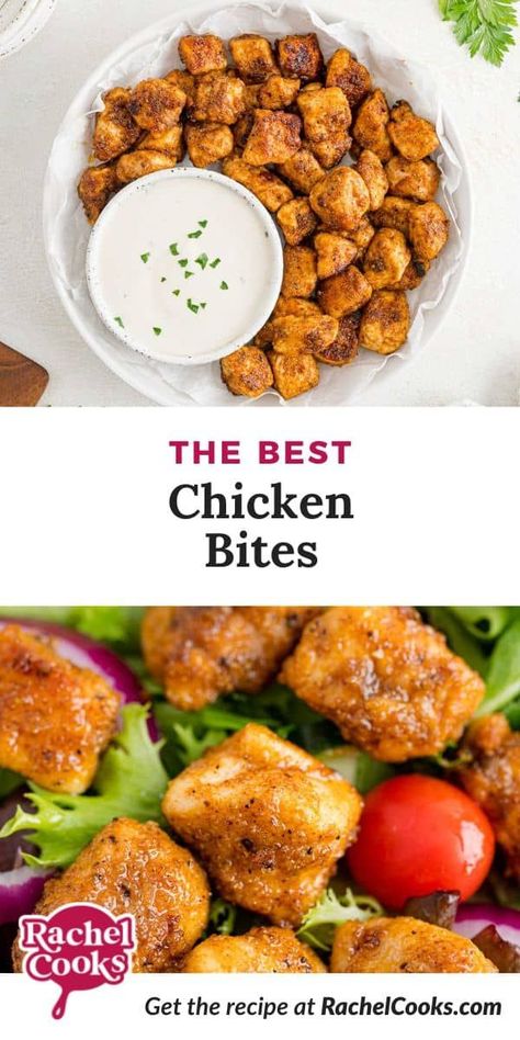 Small Chicken Pieces Recipes, Chicken Bites Instant Pot, Chicken Bites Crockpot Recipes, Cheesy Chicken Bites, Chicken Bites With Sauce, Chicken Chunks Recipe Healthy, Simple Crispy Chicken, Breaded Chicken Chunks, Chicken Tender Appetizer Recipes