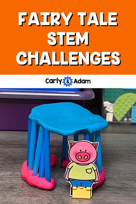 Engaging STEM challenge activities for kids, inspired by classic fairy tales, including building a sturdy bridge for the Three Billy Goats Gruff, a clever escape device for Rapunzel, secure homes for the Three Little Pigs, a towering beanstalk leading to the giant's castle, and a magical carriage for Cinderella. Stem Bridge Building Challenge, Engineering Experiments, Bridge Stem Challenge, Fairy Tale Stem Activities, Fairy Tale Stem, Cinderella Fairy Tale, Paper Bridge, Fairy Tale Activities, Stem Engineering