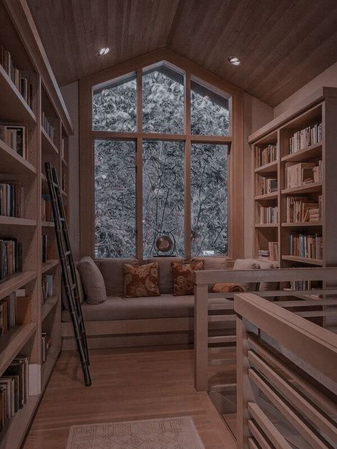 Pin by Erica Belle on Library rooms in 2022 | Luxury homes dream houses, Dream house decor, Dream house interior Library Room Ideas Aesthetic, Aesthetic Home Library Cozy, Houses With Bay Windows, Cool Libraries In Houses, Manga Library Room, Pretty Home Library, In House Library Ideas, Ashleighcore Aesthetic, Comfy Home Library