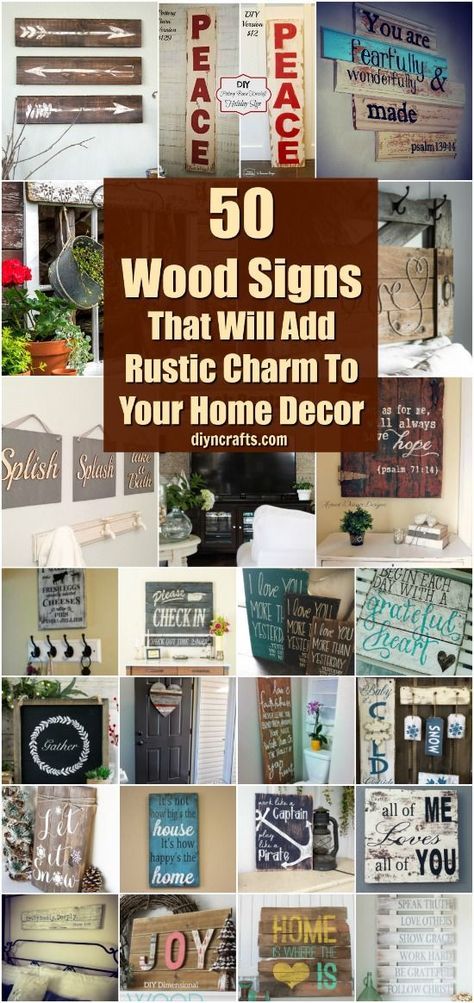 50 Wood Signs That Will Add Rustic Charm To Your Home Decor { Curated and Created by DIYnCrafts.com } via @vanessacrafting Diy Wood Signs, Ideas Vintage, Décor Boho, Home Decor Signs, Farmhouse Rustic, Rustic Signs, Wine Racks, Décor Diy, Diy Signs