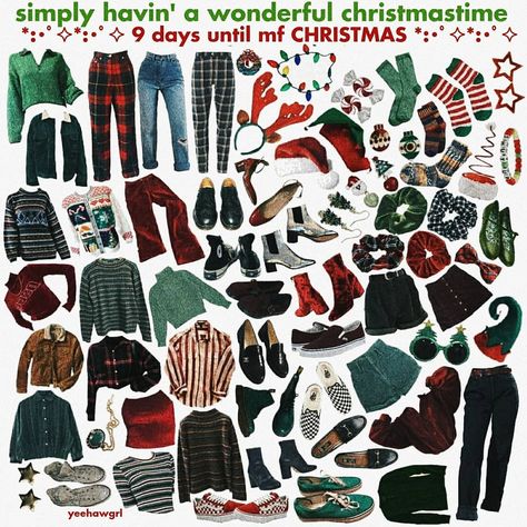 Grunge Christmas Outfit, Grunge Christmas, Christmas Lockscreen, Christmas Attire, Winter Songs, Mood Clothes, Winter Mode, Tumblr Outfits, Mood Board Fashion