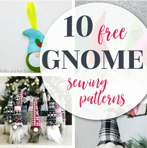 Gnome Sewing, Gnome Tutorial, Gnome Pattern, Holiday Sewing, Gnome Hat, Gnomes Diy, Free Sewing Pattern, Simple Craft, Gnome Ornaments