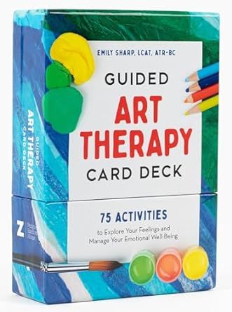 Guided Art Therapy Card Deck: 75 Activities to Explore Your Feelings and Manage Your Emotional Well-Being Guided Art, Art Therapist, Reflection Questions, Art Therapy Activities, Card Deck, Healing Power, Self Compassion, Therapy Activities, Emotional Wellness