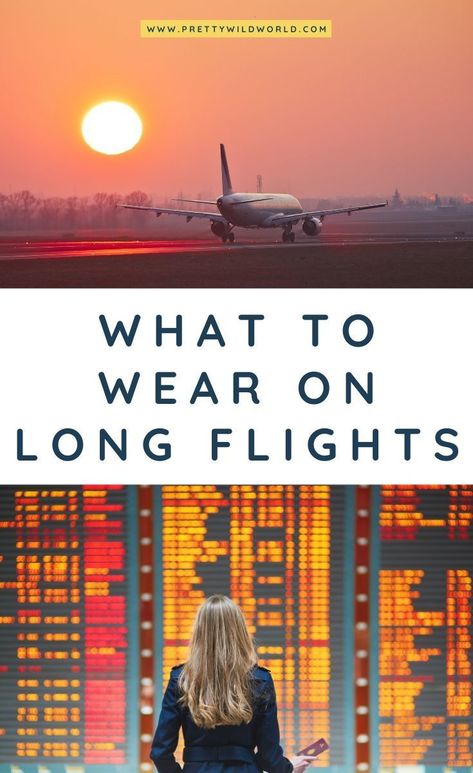 What to wear on a long haul flight | long haul outfits that are stylish, long haul flight essentials, long haul flight tips. Be comfy en route to Europe or Asia and still look chic. Read this post now or pin it for later read! #longhaulflight #traveltips #packinglist #whattowear #airportfashion #travelhacks #travelhacksandadvice #travelhacksairplane via @prettywildworld Long Haul Flight Outfit, Long Haul Flight Tips, Flight Hacks, Long Haul Flight Essentials, Flight Tips, Flight Outfit, Travelling Tips, Airplane Outfits, Flight Essentials