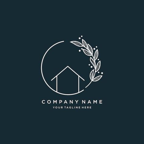 House Logo Design Creative, Plant Logo Design Branding, Plant Logo Ideas, Leaf Logo Design Ideas, Logo Home Design, Logo Environment, Leaf Design Logo, Plant Logo Design, Haven Logo