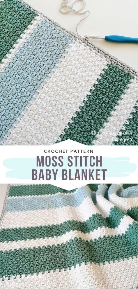 Moss Stitch Baby Blankets with Free Crochet Patterns Easy Crochet Babyblankets, Crochet Blanket One Color Pattern, One Color Baby Blanket Crochet, Best Crochet Stitch For Baby Blanket, Crochet Seed Stitch Blanket, Crochet Blanket Afghan Pattern Free, Boy Crochet Baby Blanket, Boys Crochet Blanket, Two Color Crochet Blanket