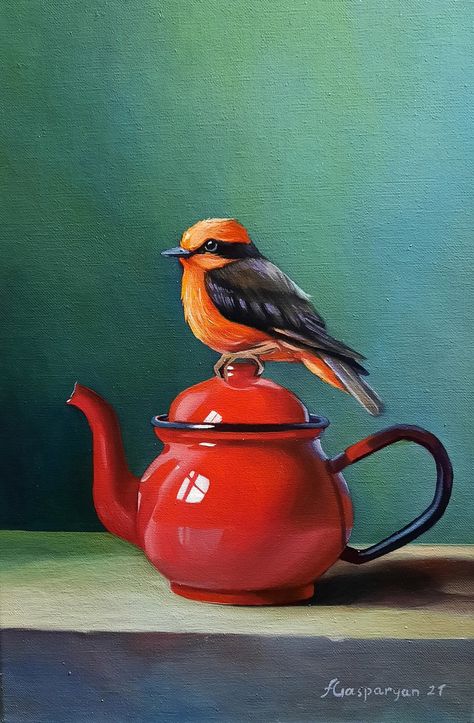 Ara Gasparian - Paintings for Sale | Artfinder Teapot Painting, Still Life Pictures, Creation Art, Art Painting Gallery, Painting Art Lesson, Hanging Paintings, Still Life Drawing, Realistic Paintings, Nature Art Painting