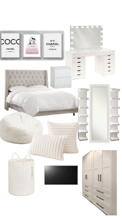 White Cozy Bedroom Aesthetic, Big Bedrooms Ideas, Kmart Room Decor Bedroom, Dior Aesthetic Bedroom, Bedroom Inspirations For Teens, Teen Bed Rooms, Trending Room Ideas, Bedroom Inspo Ideas, Room Ideas Aesthetic Cozy Clean