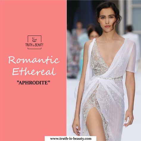 The Romantic Ethereal style type is provocative and seductive!  Check out this style type on my blog to know more!  https://www.truth-is-beauty.com/9792-9792-romantic-ethereal----aphrodite.html . . . #truthisbeauty #styleanalysis #personalstylist #whatsyourstyle #whattowear #howtobeauty #howtowear #matching #rediscoveryourself Edgy Ethereal Aesthetic, Angel Essence Aesthetic, Angelic Romantic Style, Angelic Style Essence Outfit, Romantic Ethereal Dramatic, Kibbe Ethereal, Romantic Ethereal Essence, Romantic Ethereal Style, Ethereal Style Essence