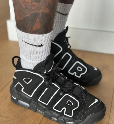 Debuting in 1996, the Nike Air Uptempo is one of my favourite silhouettes in my collection. 90s Basketball sneakers may go down as the industry’s most illustrious time. The design philosophy behind a lot of the shoes bridged on the lifestyle of certain players, as well as the attitude the general public had on the NBA’s domination in American Sports. The designer behind the Air More Uptempo is Wilson Smith, who was also responsible for the sneaker’s unique branding strategy. Smith was inspi... Men’s Shoes Aesthetic, Nike Air Uptempo Shoes Outfit, Nike Uptempo Outfit, Nike Uptempo Sneakers, Nike More Uptempo, Sneaker Wishlist, Tenis Air, Nike Uptempo, Nike Air Uptempo