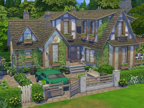 Sims 4 Cozy Cottage, Sims 4 Cottage, Big Cottages, Woodland Cottage, Woodland House, Sims Builds, Build Inspiration, Sims 4 House Plans, Sims 4 House Building