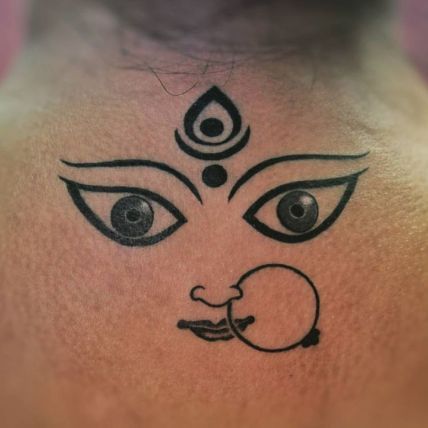 This Navratri, get inked in the spirit of Goddess Durga :D #navratri #durga #jaipurbeat #tattoo Ganesha Shiva, Maa Tattoo Designs, Lovely Tattoo, Indian Tattoo Design, Kali Tattoo, Hindu Tattoos, Hindu Tattoo, Devi Images, Indian Rangoli