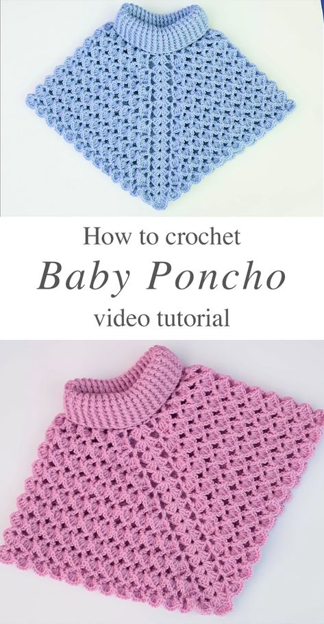 Crochet Baby Poncho You Can Easily Make - CrochetBeja Baby Poncho Crochet Pattern Free, Crochet Baby Poncho Free Pattern, Baby Poncho Crochet, Crochet Baby Free Pattern, Crochet Baby Things, Poncho Crochet Pattern Free, Baby Crochet Ideas, Free Baby Crochet Patterns, Toddler Crochet Patterns