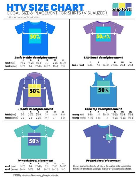 Hoodie Decal Size Chart, Vinyl Shirt Size Chart Logo, Hoodie Vinyl Size Chart, Vinyl Placement On Tank Tops, Decal Placement On Shirt, Sizing And Placement Guide For Htv, Decal Sizes For Shirts, Cricut Tshirt Designs, Svg Ideas For Shirts