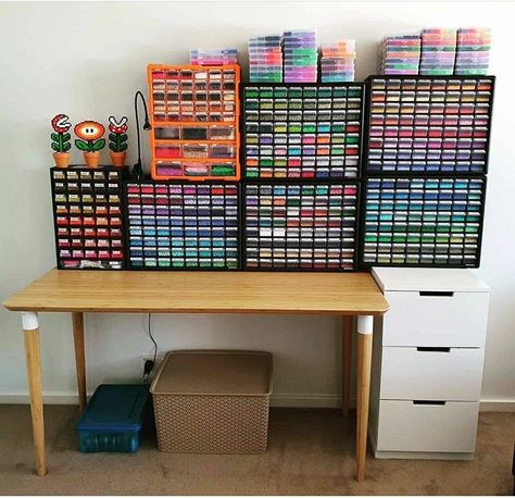 Clever Perler Bead Storage Ideas Pony Bead Storage, Perler Organization, Perler Bead Storage Ideas, Perler Storage, Beads Storage Ideas, Bead Storage Ideas Organizations, Perler Bead Storage, Bead Storage Ideas, Jul Perler