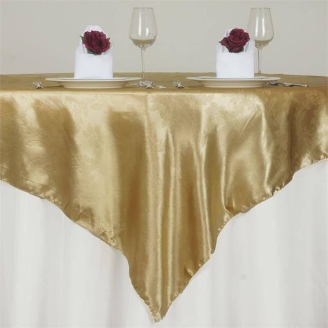 Champagne Wedding Decorations, Wedding Table Overlays, Spring Wedding Decorations, Table Overlays, Tablecloth Sizes, Mantel Redondo, Unique Tables, Wedding Linens, 50th Wedding Anniversary