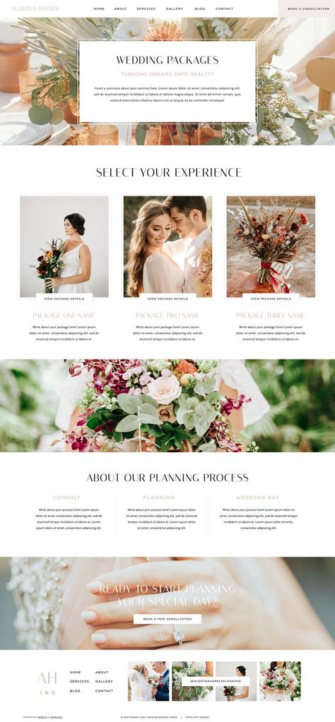 Showit Website Template for Wedding Businesses Event Planner Website Design, Event Planner Website, Website Branding Design, Wedding Website Design, Wedding Planner Website, Event Planning Website, Wedding Website Template, Unique Website Design, Wedding Web