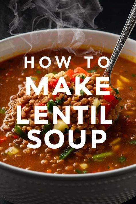 Tasty Vegetarian Lentil Soup: Perfect for Vegan Soups Soup Recipes Healthy Lentil, Vegetarian Lentil Soup Recipes, Best Lentils Recipe, Lentil Soup With Canned Lentils, Lentil And Bean Soup, Vegetable Lentil Soup Recipe, Lentil Vegetable Soup Recipe, Lintel Soup Recipes Lentils, Canned Lentil Recipes