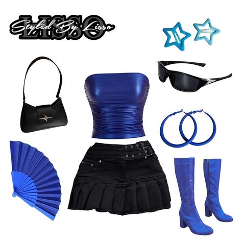 Cute black and blue rave fit using only shein products!!🖤💙 Details below: 👇🏽 @sheinofficial top: 33162057 skirt: 28969707 boots: 39170625 hair clips: 16456577 fan: 11789725 bag: 30950997 earrings: 15250045 sunglasses: 2426229 #fashion #fashionblogger #fashioninspo #cool #rave #outfit #fashiondesigner #stylist #shein #boohoo #streetwear #prettylittlething #trendy #explorepage #explore #outfitinspiration #casual #personalstylist #summer #ibiza #festival #shape #styledbylisso #festival #fest... Bubbles Rave Outfit, Dubstep Rave Outfits, Blue Festival Outfit, Rnb Outfit, Blue Rave Outfit, Shein Products, Black Rave Outfits, Rave Fit, Rave Outfits Festivals