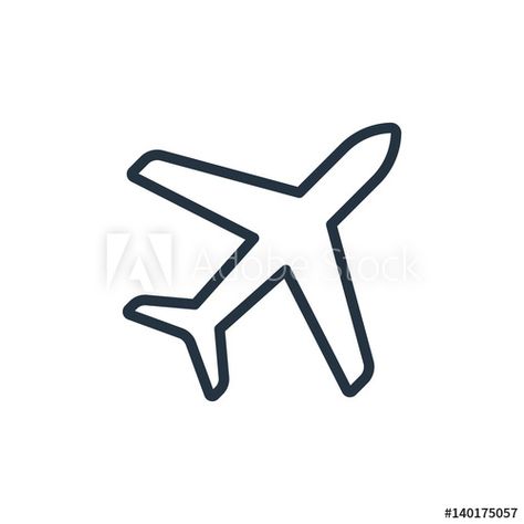 Stock Image: plane line icon on white background Tiny Airplane Drawing, Plane Embroidery Airplanes, Small Plane Drawing, Plane Doodle Airplane, Plane Painting Easy, How To Draw An Airplane, Cute Airplane Drawing, Easy Plane Drawing, Airplane Drawing Simple