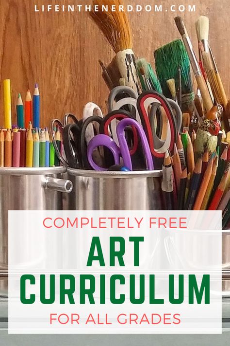 Free Art Curriculum for All Grades at LifeInTheNerddom.com Homeschool Art Curriculum, Into Drawing, Classe D'art, Kids Art Class, Art Lessons For Kids, Art Curriculum, Elementary Art Projects, Homeschool Art, High School Art