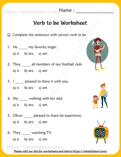 Verb to be Worksheets for Grade 3 - Your Home Teacher Cbse Class 3 English Worksheet, Be Verbs Worksheet Grade 3, Verb Activities For First Grade, Verb To Be Worksheets, Verb Practice, Verbo To Be, Verb To Be, Linking Verbs, English Grammar For Kids