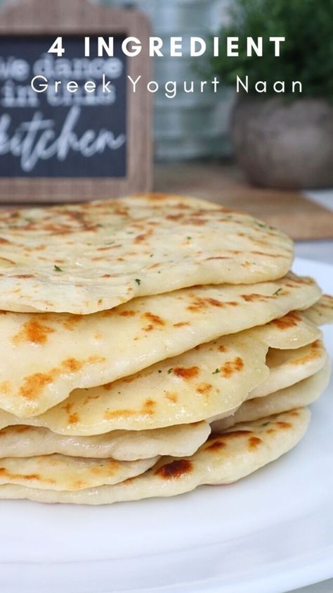 Greek Yogurt Naan Bread Naan Greek Yogurt, 3 Ingredient Naan Bread With Yogurt, Greek Yogurt Naan Bread, High Protein Naan Bread, Low Calorie Naan Bread, Yogurt Flat Bread Recipe, Naan Bread With Yogurt, Protein Naan, Baked Naan Bread