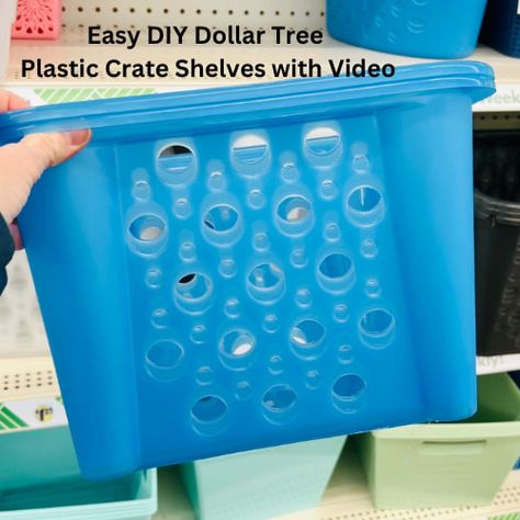 Are you looking for some easy shelves? I am always looking for various ways to add storage and I love to get creative. I ran to Dollar Store, grabbed some bins, and made easy plastic crate shelves on a budget. You can find similar plastic crates at Walmart or your favorite local stores that sell ... Read More about Easy DIY Dollar Tree Plastic Crate Shelves with Video You're reading Easy DIY Dollar Tree Plastic Crate Shelves with Video written by Chas which appeared first on Chas' Crazy Cre Easy Storage Shelves Diy, Dollar Tree Diy Bookshelf, Diy Storage Shelf Ideas, Organizing With Milk Crates, Easy Diy Toy Storage, Classroom Toy Storage, Diy Crate Shelves, Diy Storage Basket, Diy Dollar Tree Book Shelf