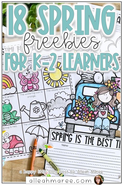 Spring Ideas For Kindergarten, Spring Crafts Elementary School, Spring Writing Activities Kindergarten, Spring Activity For Kindergarten, Spring For Kindergarten, Spring Literacy Centers Kindergarten, Spring Writing Kindergarten, Spring Craft Kindergarten, Spring Crafts For Kindergarten