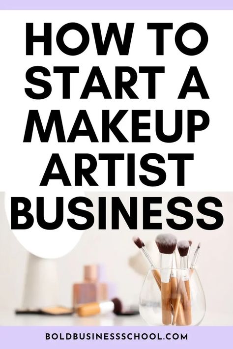 Wondering how to start a makeup artist business? Here are the steps of becoming a makeup artist and running your own business: How To Start Makeup Artist Business, How To Start A Makeup Business, Makeup Class Ideas Setup, Makeup Artist Room Ideas, Makeup Artist Room, Makeup Artist Marketing, Makeup Artist Business Cards Design, Freelance Makeup Artist Business, Makeup Artist Cards